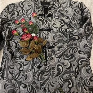 Vintage Intricate Metallic And Black Blazer